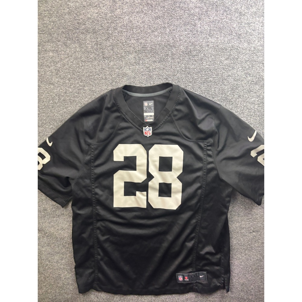 Nike Las Vegas Raiders Jersey Mens XXL Black Josh Jacobs 28 NFL On Field